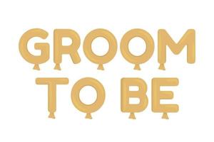 Groom to be decorative text semi flat color vector object. Editable element. Full sized item on white. Simple cartoon style illustration for web graphic design and animation