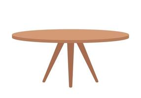 Empty table semi flat color vector object. Editable element. Full sized item on white. Part of house interior simple cartoon style illustration for web graphic design and animation