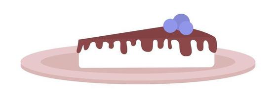 Dessert semi flat color vector object. Editable element. Full sized item on white. Piece of tasty cake. Sweet foods serving simple cartoon style illustration for web graphic design and animation