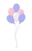 Helium balloons semi flat color vector object. Editable element. Full sized item on white. Birthday party decoration simple cartoon style illustration for web graphic design and animation