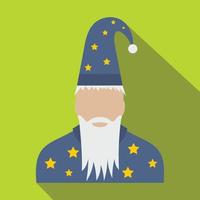 Wizard in a hat with stars flat vector