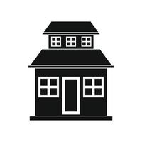 Cottage with a mansard black simple icon vector