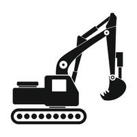 Excavator black simple icon vector