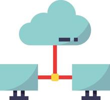 cloud system computer connectivity lan - flat icon vector