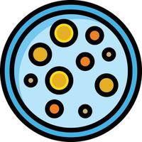 microbiology lab bacteria yeast mold - filled outline icon vector