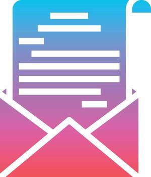 mensaje carta enviada comunicación - icono sólido degradado vector