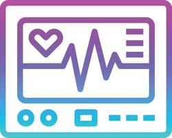 monitor de frecuencia cardiaca de cardiograma médico sanitario - icono de degradado vector