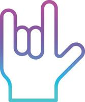 sign language love communication - gradient icon vector