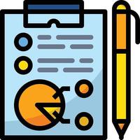 marketing planning analysis pen paper - filled outline icon vector