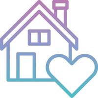 love home house family happy - gradient icon vector