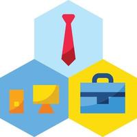 structure necktie compuer bag business teamwork - flat icon vector