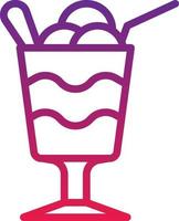 ice cream float layer dessert glass - gradient icon vector