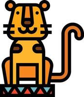 tiger animal circus - filled outline icon vector