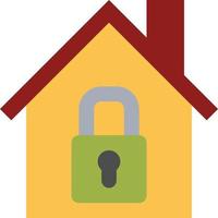 lock key security house real estate - flat icon vector