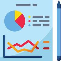 planning graph analysis paper pencil planning - flat icon vector