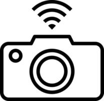 camera wifi connectivity - outline icon vector