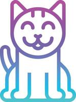 pet cat canine smile - gradient icon vector