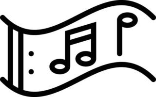 music song note key tone scroll - outline icon vector