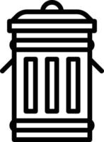 bin trash metal waste house furniture - outline icon vector