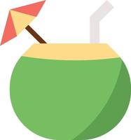 coconut water fruit juice nature - flat icon vector