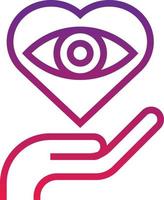 eye care eye heart hand healthcare medical - gradient icon vector