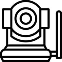 seguridad de la grabadora de video de la cámara espía cctv - icono de contorno vector