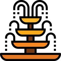 fountain park carnival - filled outline icon vector