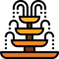 fountain park carnival - filled outline icon vector