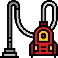 vacuum cleaning electrical equipment - filled outline icon vector