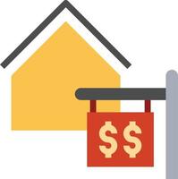 sell house announcement sign real estate - flat icon vector