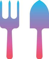 gardening spoon fork trowel - gradient solid icon vector