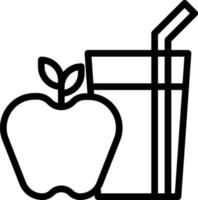apple juice glass fruit beverage - outline icon vector