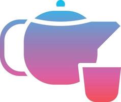 tea herbal hot teapot beverage - gradient solid icon vector