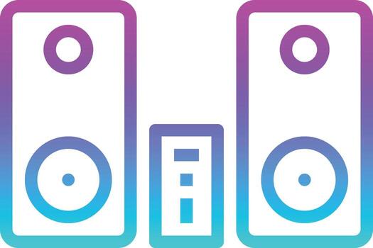 stereo audio wifi speaker - gradient icon vector