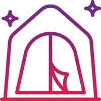 camping tent rest outdoor - gradient icon vector