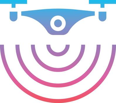 drone wifi camera - gradient solid icon vector