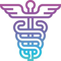 caduceo salud médica - icono de gradiente vector