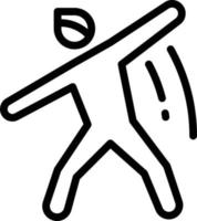 ejercicio de movimiento humano bailando - icono de contorno vector