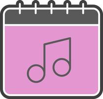 Calendar, note, melody color icon vector