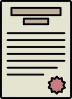 Document with Seal outline color icon vector