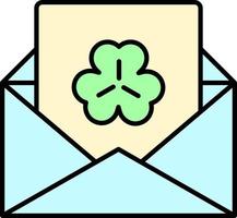 Envelope, letter, trefoil color icon vector