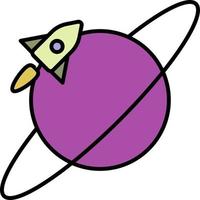 rocket, Saturn, space color icon vector