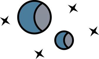 planets, space, stars color icon vector