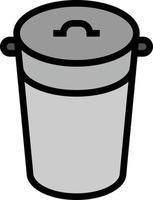 bin trash clean - filled outline icon vector