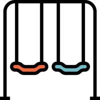 swing park playground - filled outline icon vector