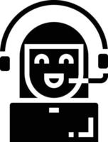 customer service call center - solid icon vector