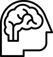 psychology brain think idea head - outline icon vector