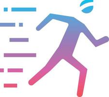 running human run sport - gradient solid icon vector