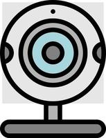 webcam camera communication - filled outline icon vector