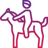 horse riding sport pet - gradient icon vector